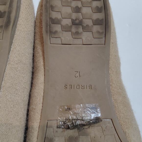 Birdies Womens Sz 12 Starling Oatmeal Wool Faux Fur Lined Loafers Slip On Flats - Picture 10 of 11